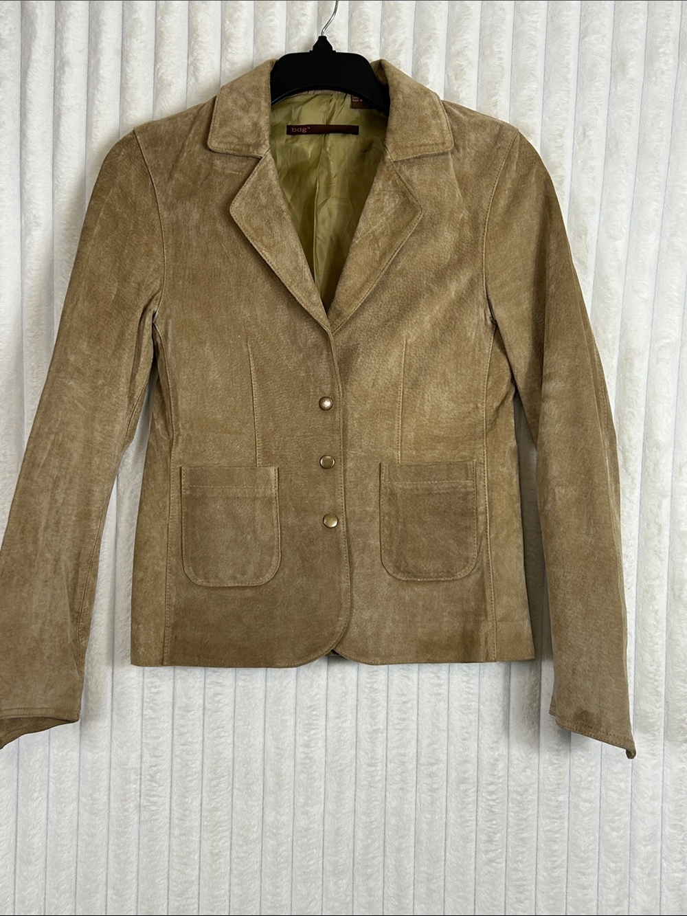 Urban Outfitters BDG Tan Suede Three-Button Women's Blazer S